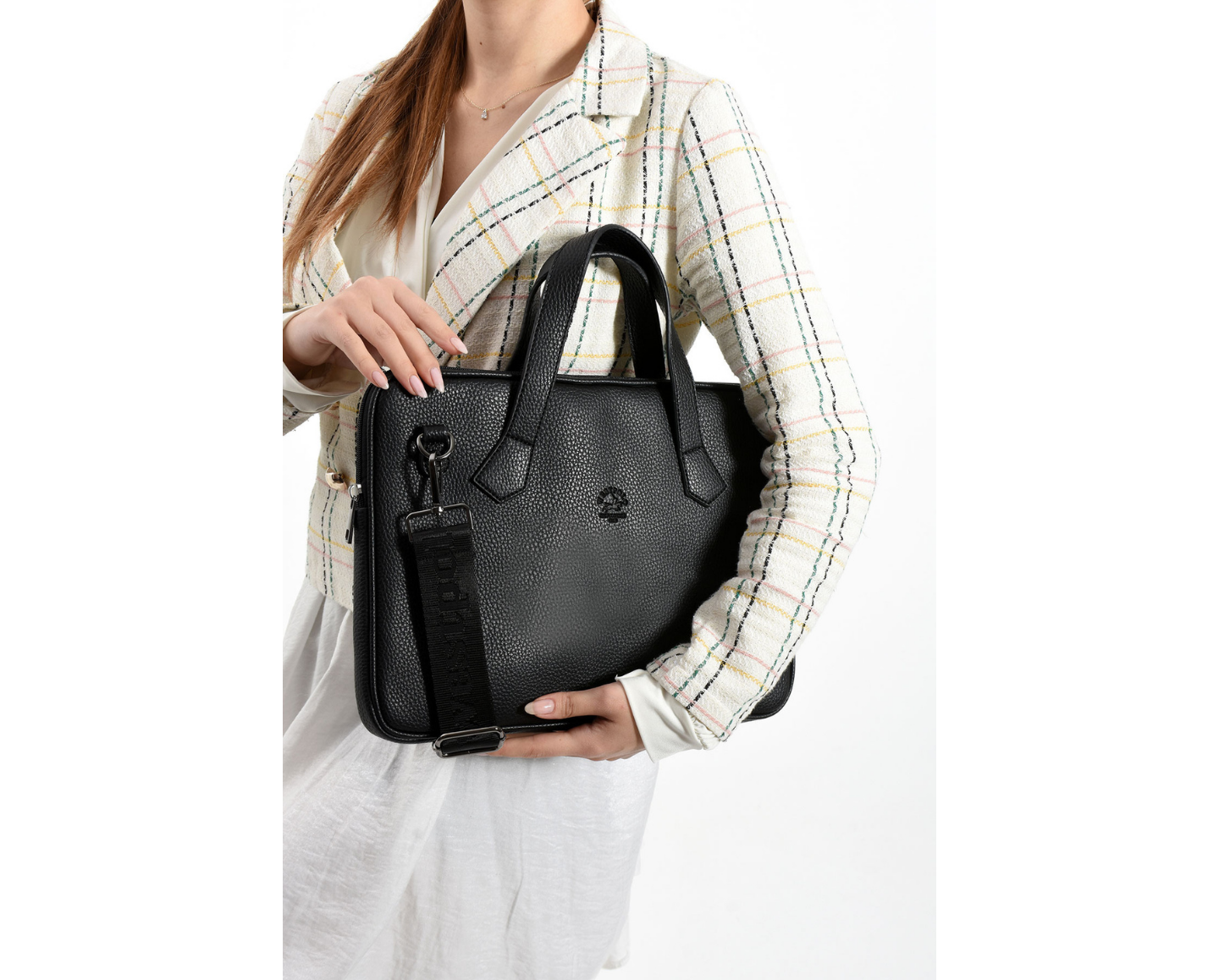 NL6078-SİYAHWestpolo Vegan Deri Slim Model El ve Omuz Askılı Laptop Çantası - Siyah