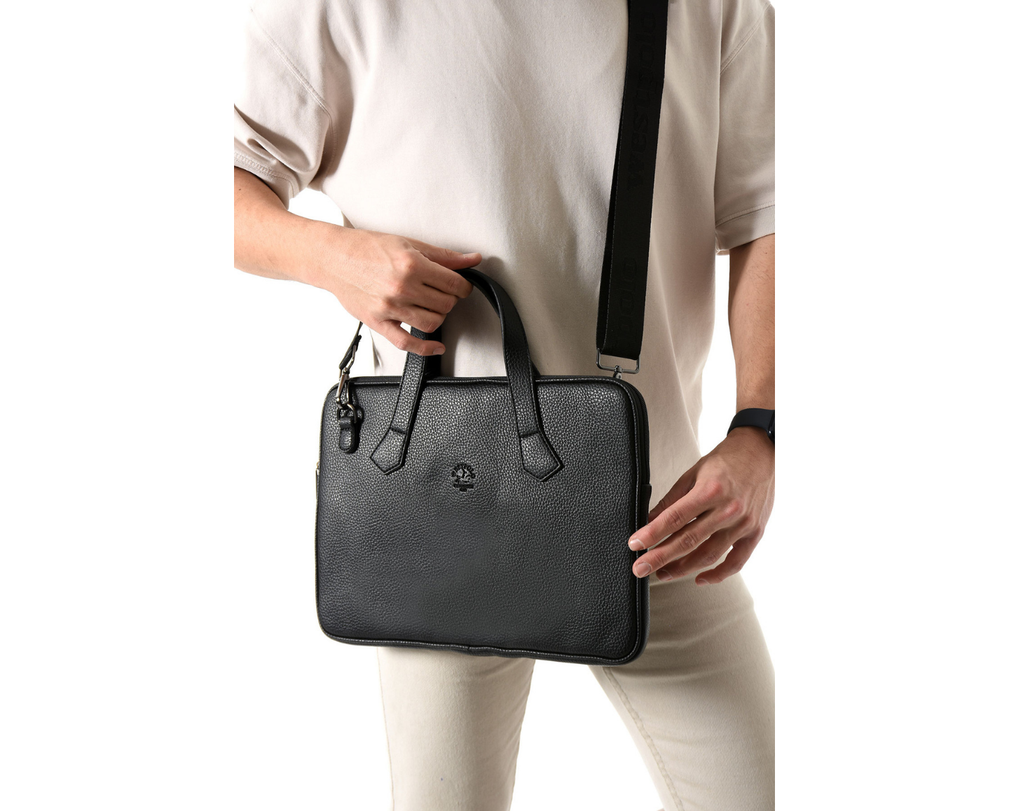 NL6078-SİYAHWestpolo Vegan Deri Slim Model El ve Omuz Askılı Laptop Çantası - Siyah