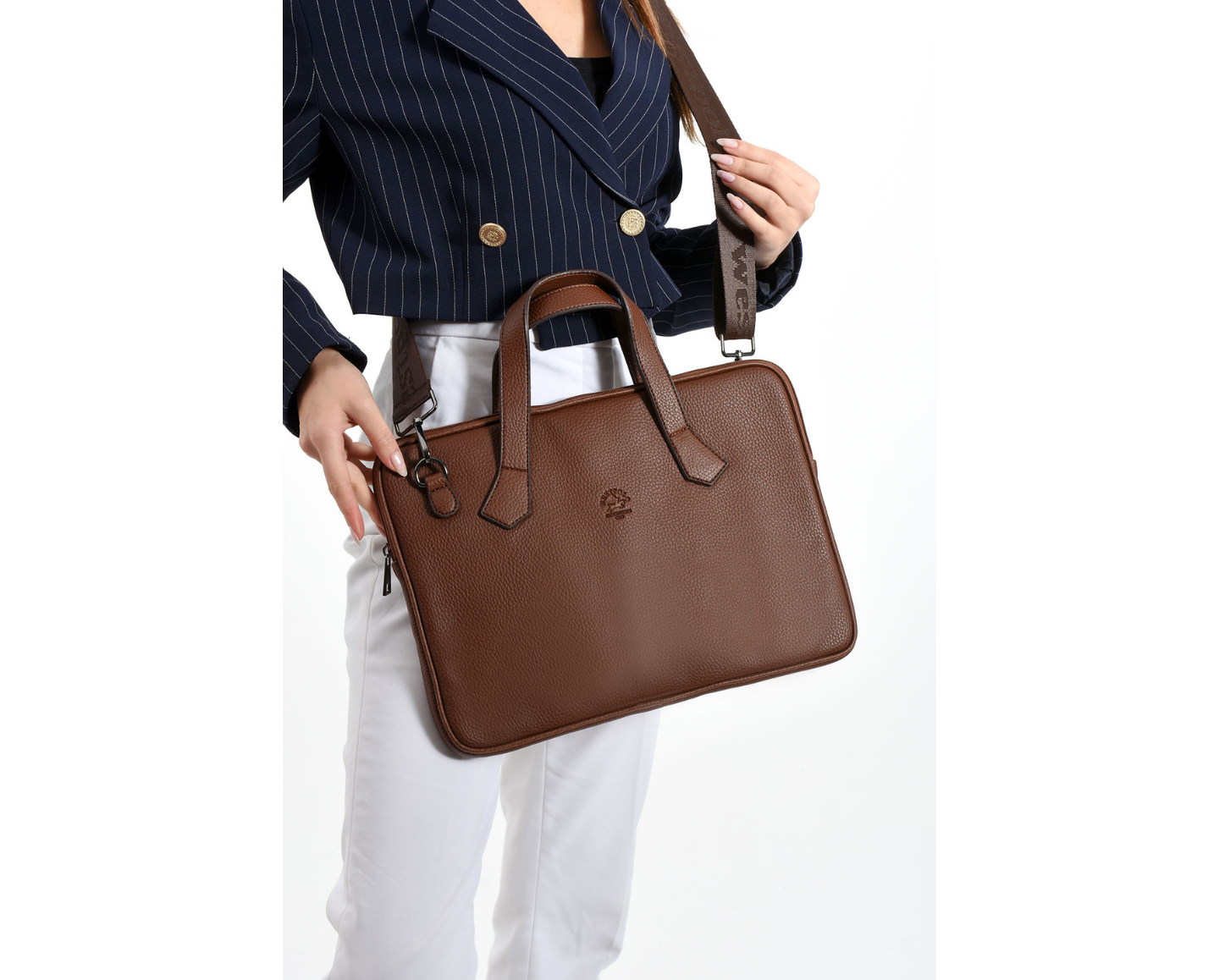 NL6078-TABAWestpolo Vegan Deri Slim Model El ve Omuz Askılı Laptop Çantası - Taba