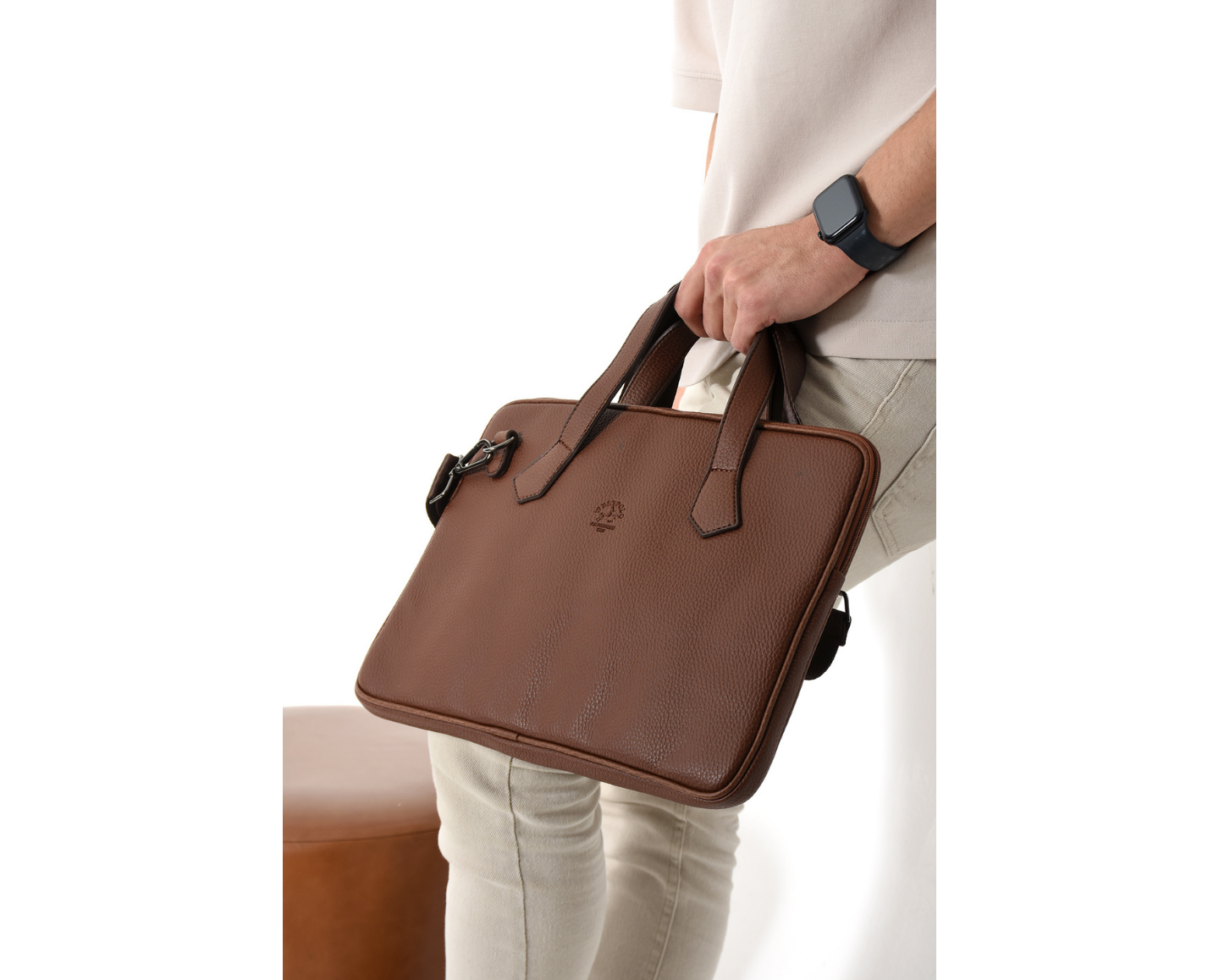 NL6078-TABAWestpolo Vegan Deri Slim Model El ve Omuz Askılı Laptop Çantası - Taba