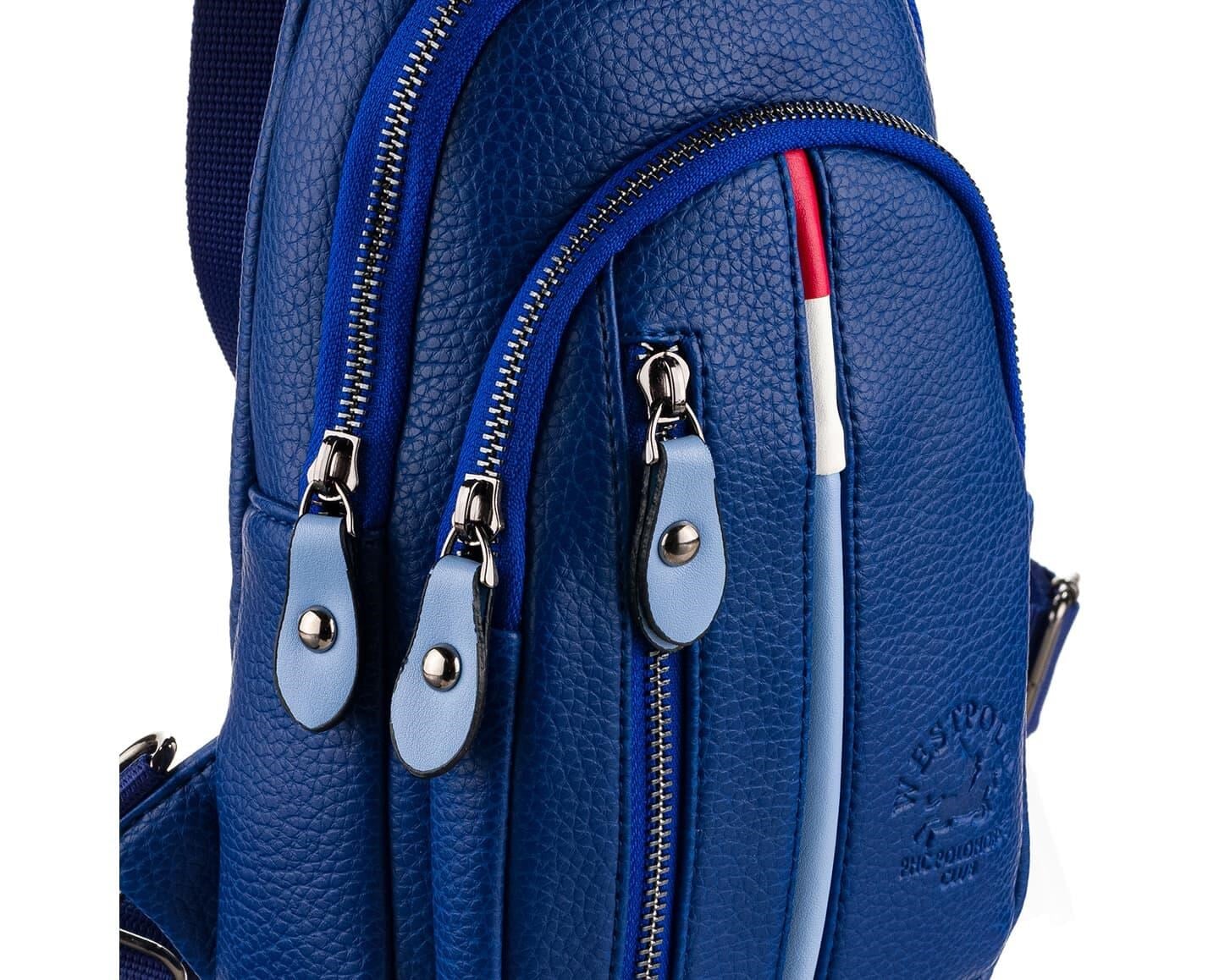 NL7006-MAVİWestpolo Unisex Deri Çapraz Göğüs ve Omuz Çantası Body Bag
 - Mavi