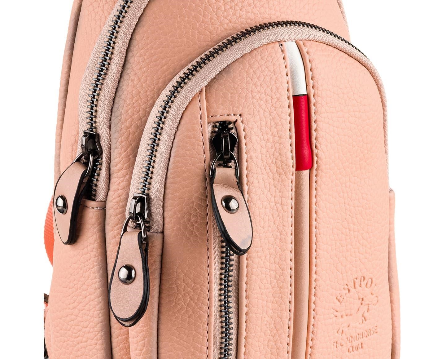 NL7006-PUDRAWestpolo Unisex Deri Çapraz Göğüs ve Omuz Çantası Body Bag
 - Pudra