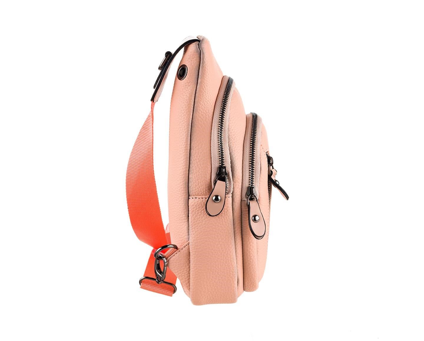 NL7006-PUDRAWestpolo Unisex Deri Çapraz Göğüs ve Omuz Çantası Body Bag
 - Pudra