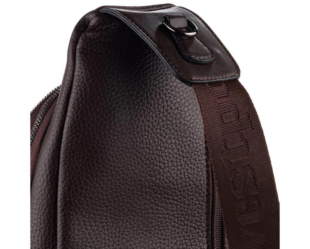 NL7014-KAHVERENGİWestpolo Tek Omuz Askılı, Fermuarlı Çok Bölmeli Erkek Sırt ve Göğüs Çantası Body Bag - Kahverengi