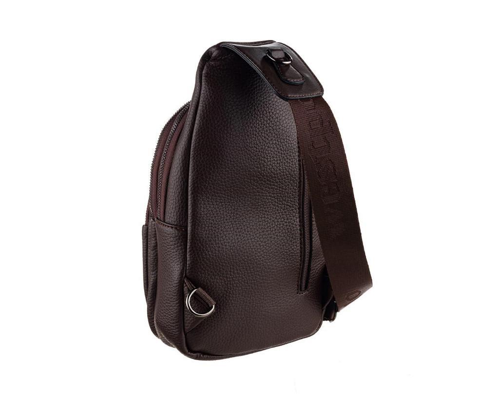 NL7014-KAHVERENGİWestpolo Tek Omuz Askılı, Fermuarlı Çok Bölmeli Erkek Sırt ve Göğüs Çantası Body Bag - Kahverengi
