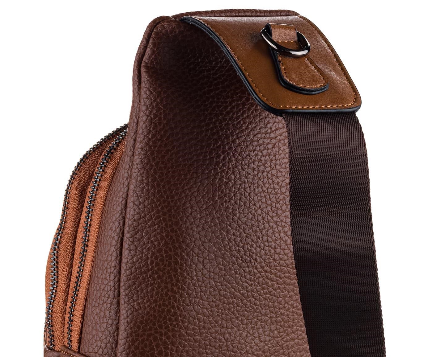 NL7014-TABAWestpolo Tek Omuz Askılı, Fermuarlı Çok Bölmeli Erkek Sırt ve Göğüs Çantası Body Bag - Taba