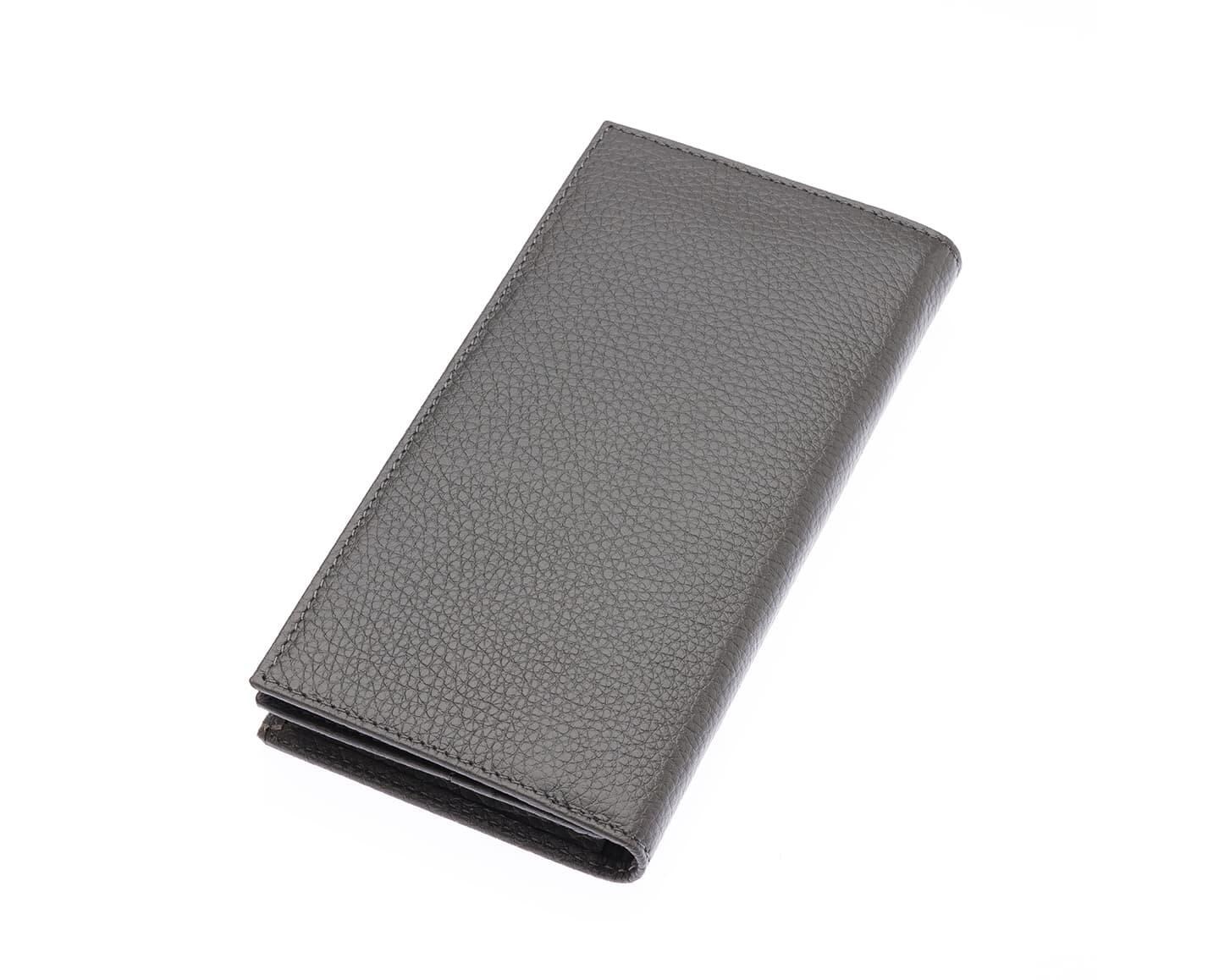 NL877-GRİWestpolo Bard Bol Kart Kapasiteli Hakiki Deri Telefon Bölmeli Unisex Uzun Cüzdan - Gri