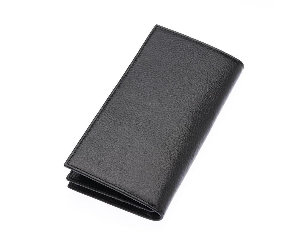 NL877-SİYAHWestpolo Bard Bol Kart Kapasiteli Hakiki Deri Telefon Bölmeli Unisex Uzun Cüzdan - Siyah