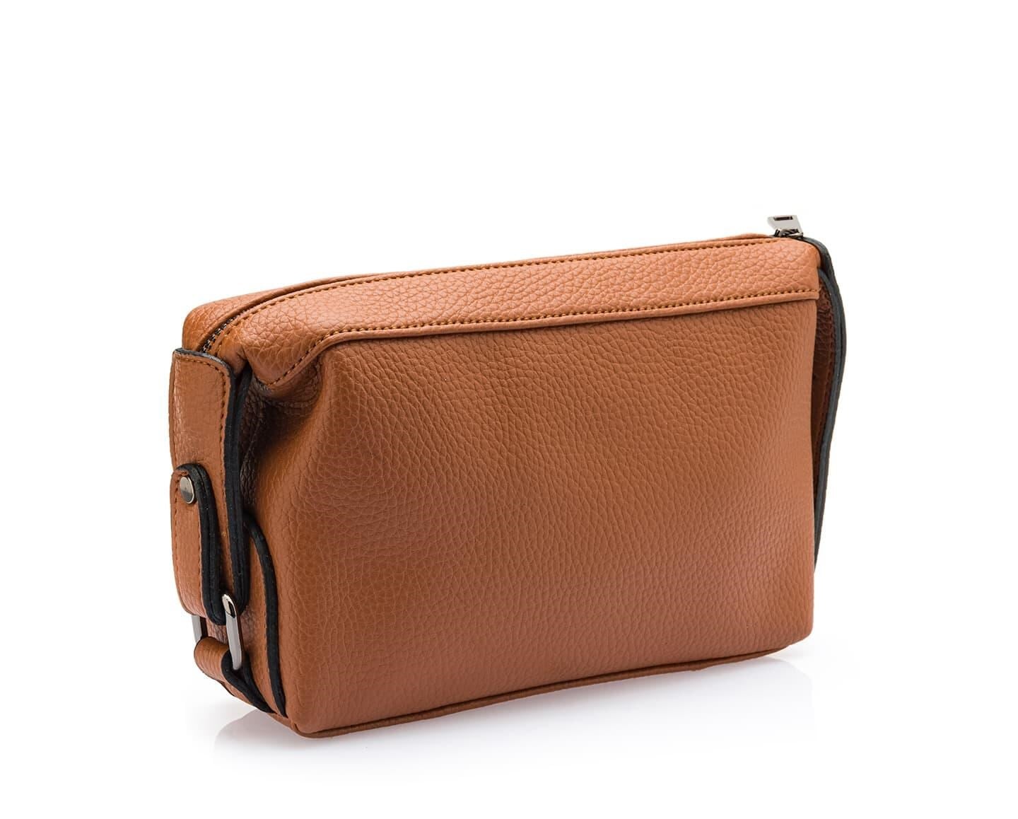 Westpolo Suya Dayanıklı Deri Unisex El Portföyü, clutch çanta - Taba