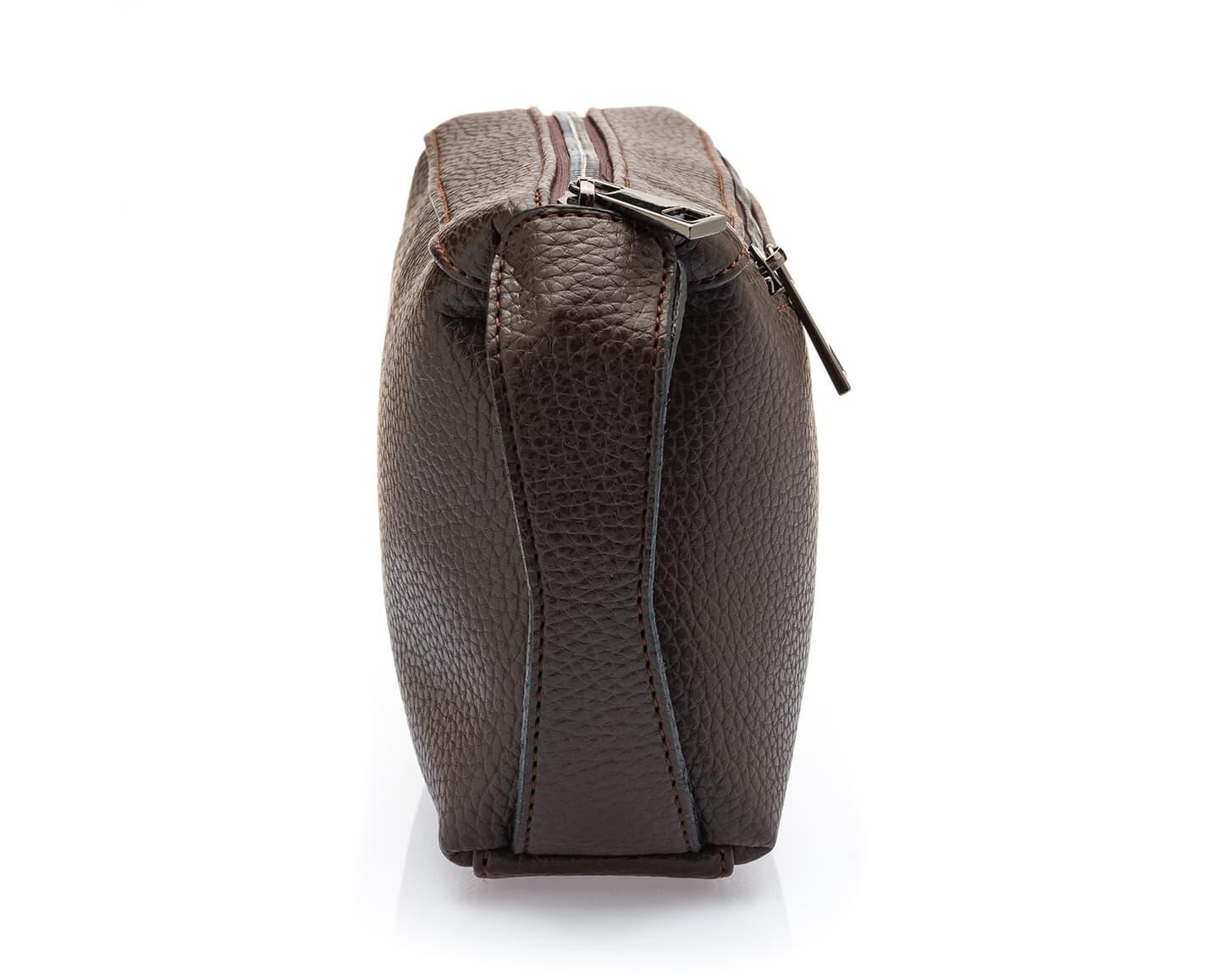 Westpolo Suya Dayanıklı Deri Unisex El Portföyü, clutch çanta - Kahverengi