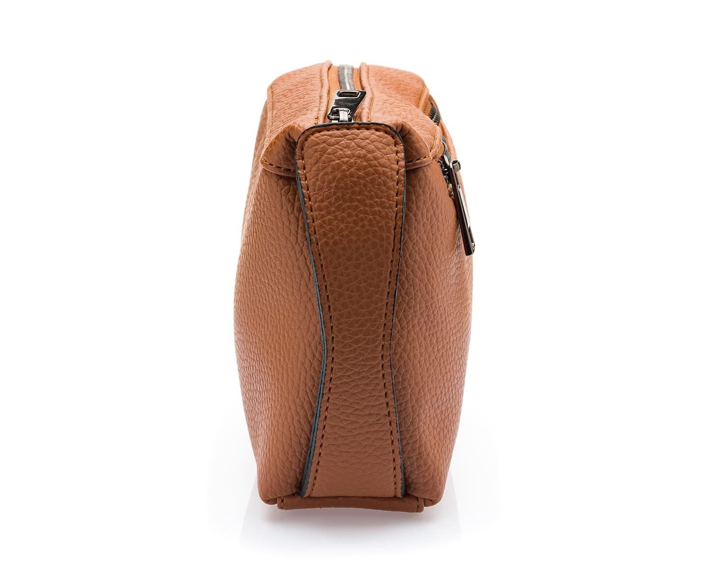 Westpolo Suya Dayanıklı Deri Unisex El Portföyü, clutch çanta - Taba