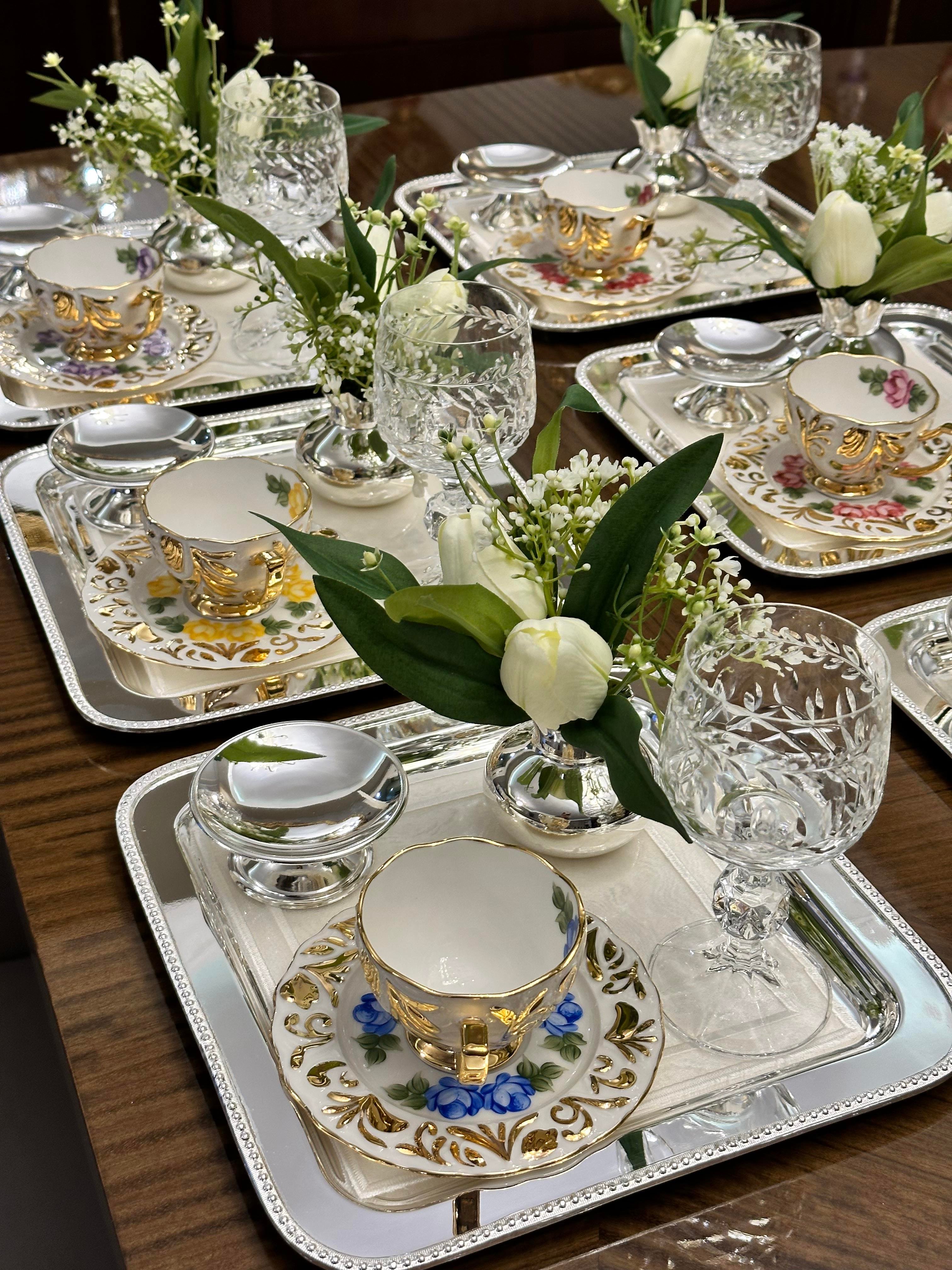 Altılı Hürrem Model El Boyaması Kahve Fincan Takımı