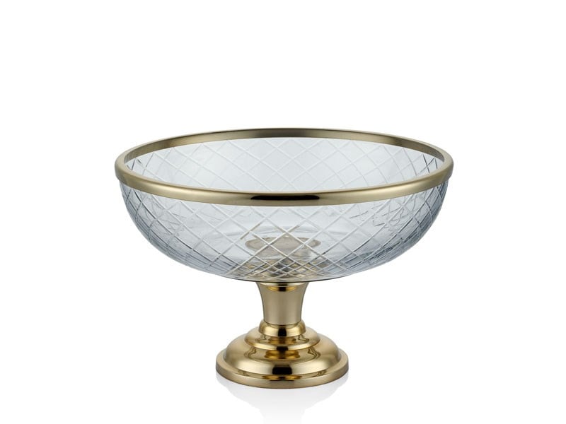 AYAKLI YUVARLAK GOLD MEYVELIK 34X34X22 CM