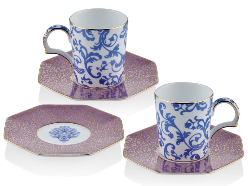 Blooming Baroque - 2li Kahve Fincanı Seti Mavi