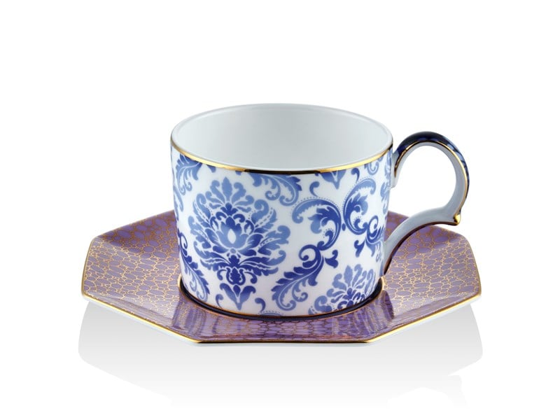 Blooming Baroque - Çay Fincanı ve Tabağı Mavi
