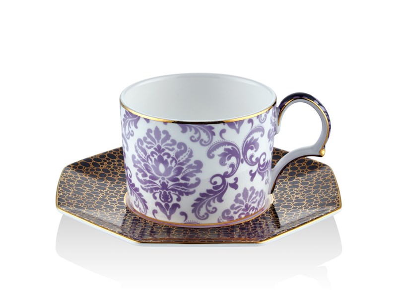 Blooming Baroque - Çay Fincanı ve Tabağı Mor