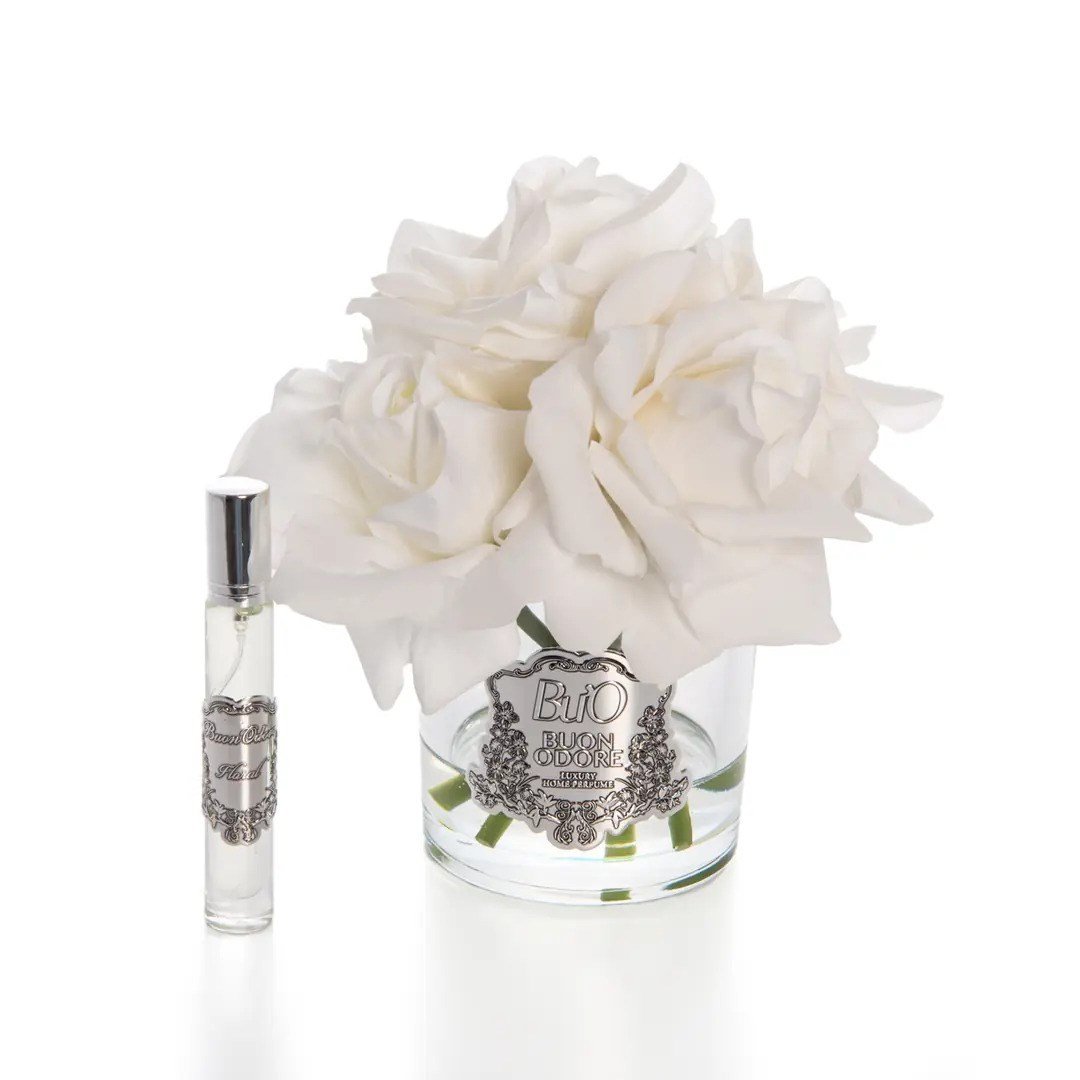 Cam Gümüş Beş Gül Çiçek Icon Luxury Home Perfume