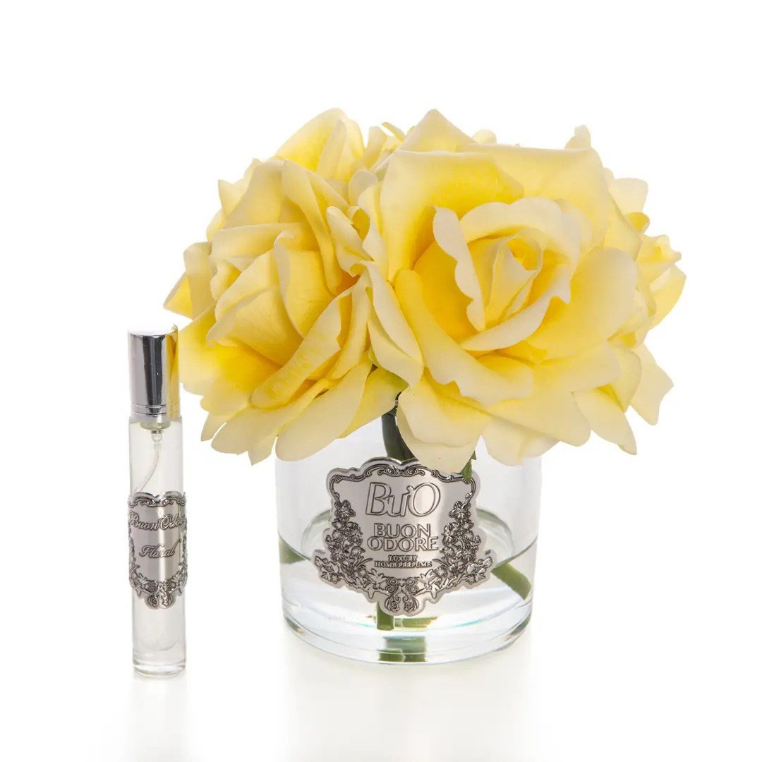 Cam Gümüş Beş Gül Çiçek Icon Luxury Home Perfume