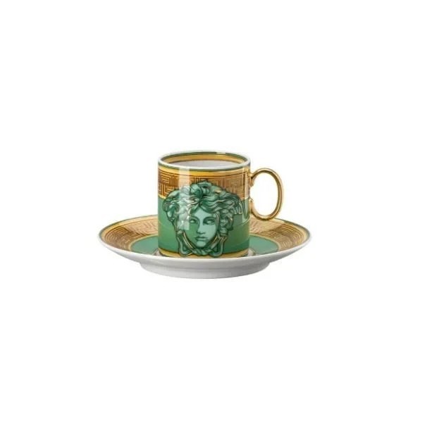 ESPRESSO FİNCAN-TABAK MEDUSA AMPLİFİED GREEN COİN
