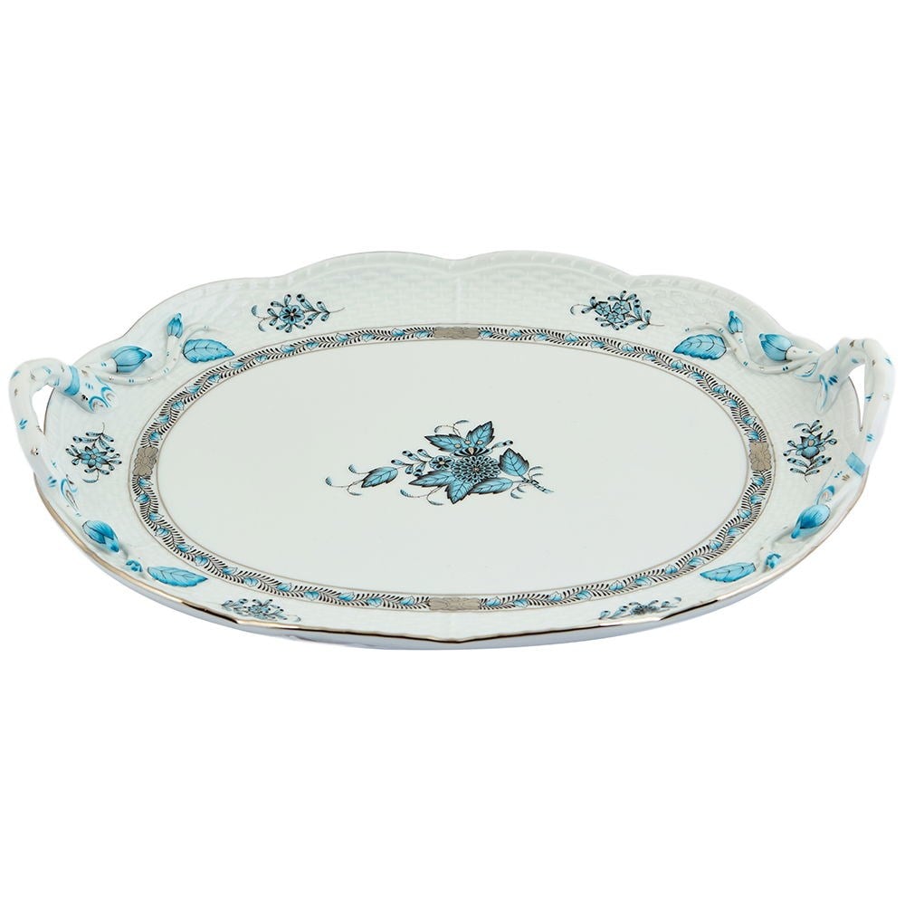 HEREND TURKUAZ APPONYİ TEPSİ