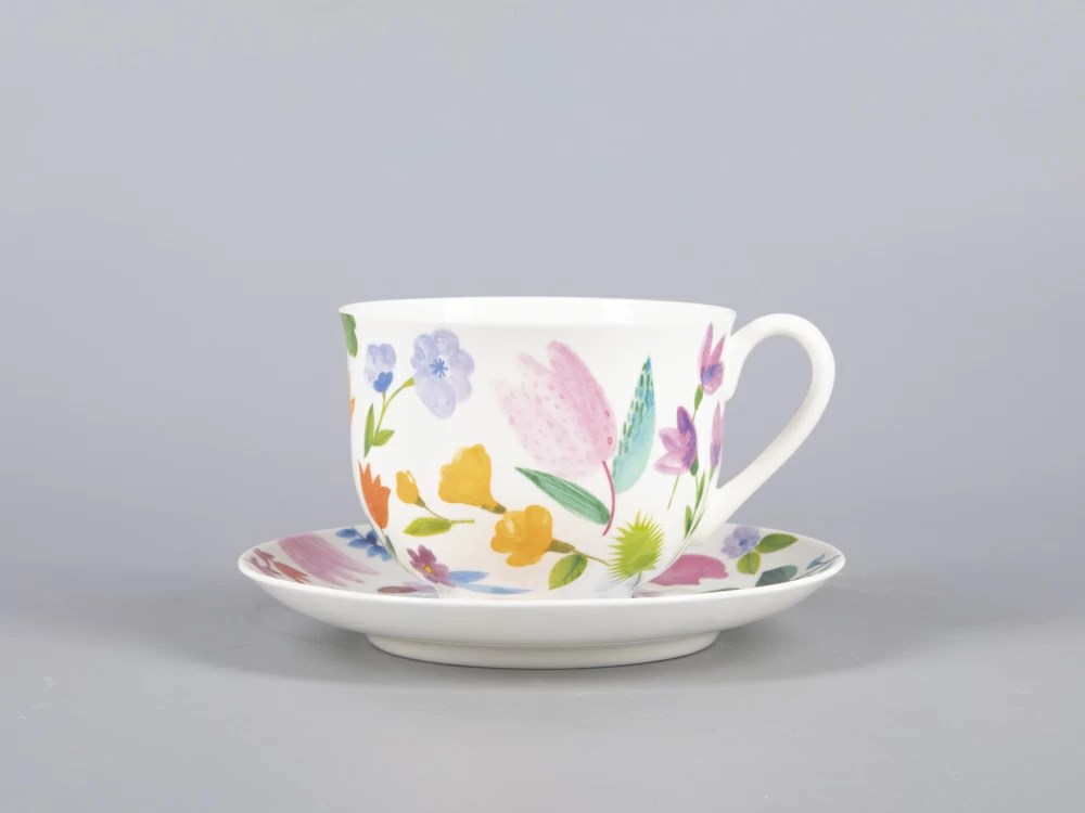IMPERIAL ÇAY FİNCANI VE FİNCAN TABAĞI ZAMBAK. PRİMAVERA 345 ML