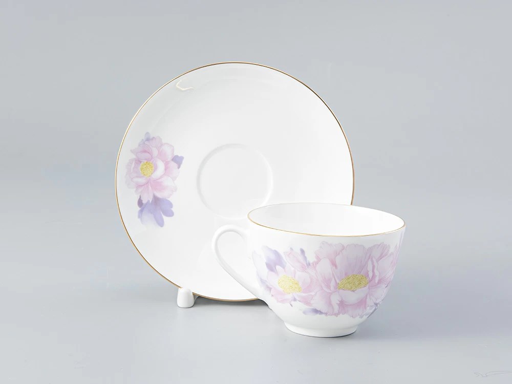 IMPERIAL ÇAY FİNCANI VE FİNCAN TABAĞI. SPRİNG-2. NARİN ŞAKAYIK (MOR) KEMİK/ 250 ML