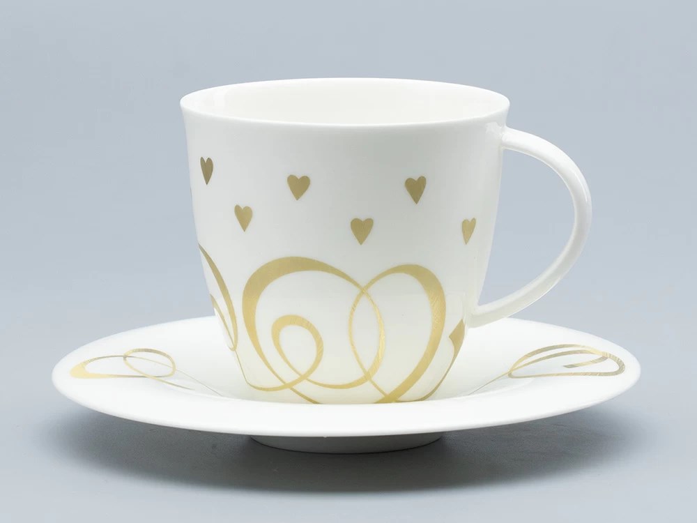 IMPERIAL ÇAY FİNCANI VE FİNCAN TABAĞI. OLİVİA. KALPLER 240 ML