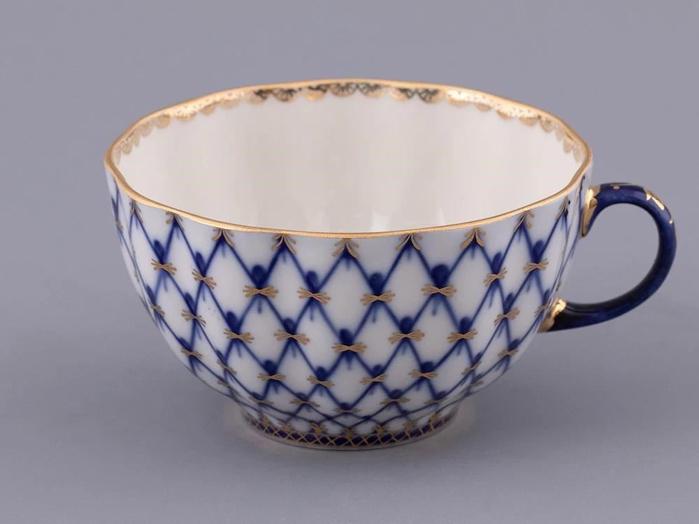IMPERIAL ÇAY FİNCANI VE TABAĞI LALE KOBALT AĞ