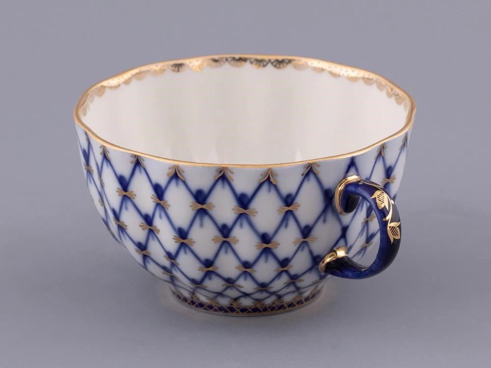 IMPERIAL ÇAY FİNCANI VE TABAĞI LALE KOBALT AĞ