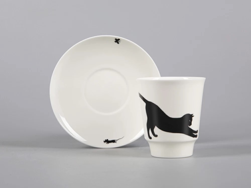 IMPERIAL COFFEE CUP AND SAUCER. MAYSKAYA.CAT AND MOUSE 165 ML
