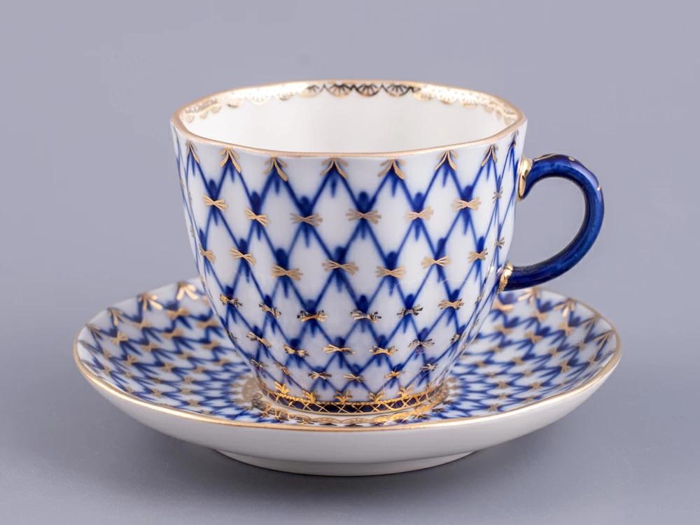 IMPERIAL KAHVE FİNCANI VE TABAĞI LALE KOBALT AĞ