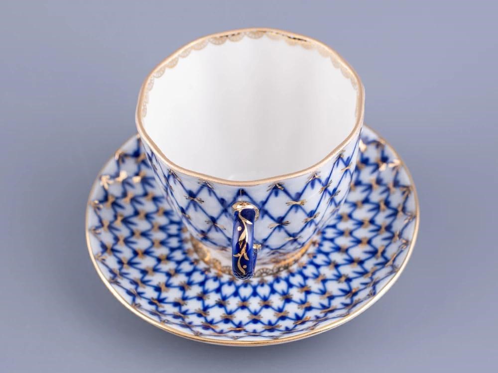 IMPERIAL KAHVE FİNCANI VE TABAĞI LALE KOBALT AĞ