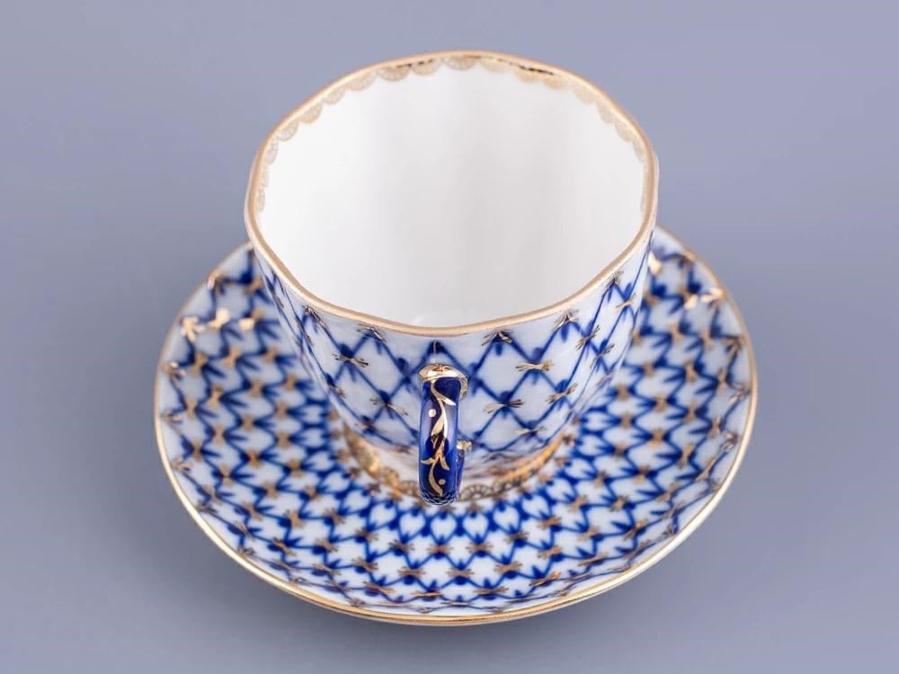 IMPERIAL KAHVE FİNCANI VE TABAĞI LALE KOBALT AĞ
