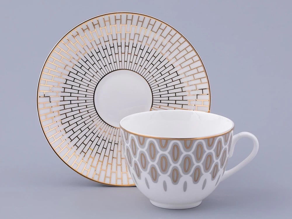 IMPERIAL TABAKLI ÇAY FİNCANI . BAHAR - 2 SALAMANDRA GREY