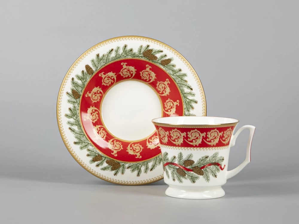 IMPERIAL TEA CUP AND SAUCER. JULİA. CHRİSTMAS TEA PARTY 210 ML