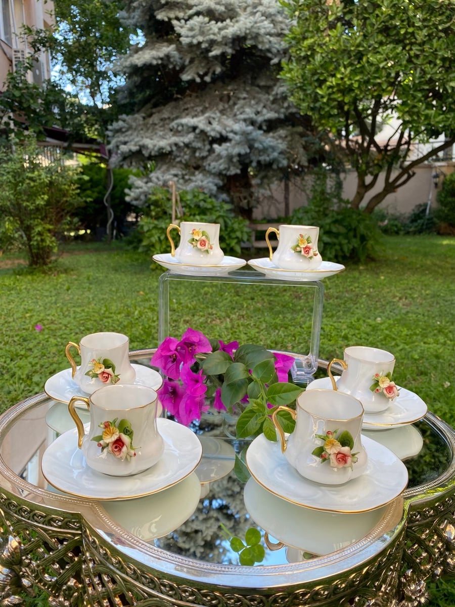 İtalyan Capidemonte El İşi Fincan Set