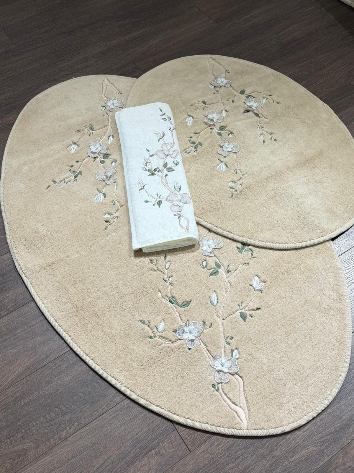 KAPİÇİNO BAHAR DALI MODEL PASPAS TAKIMI 70X120 CM