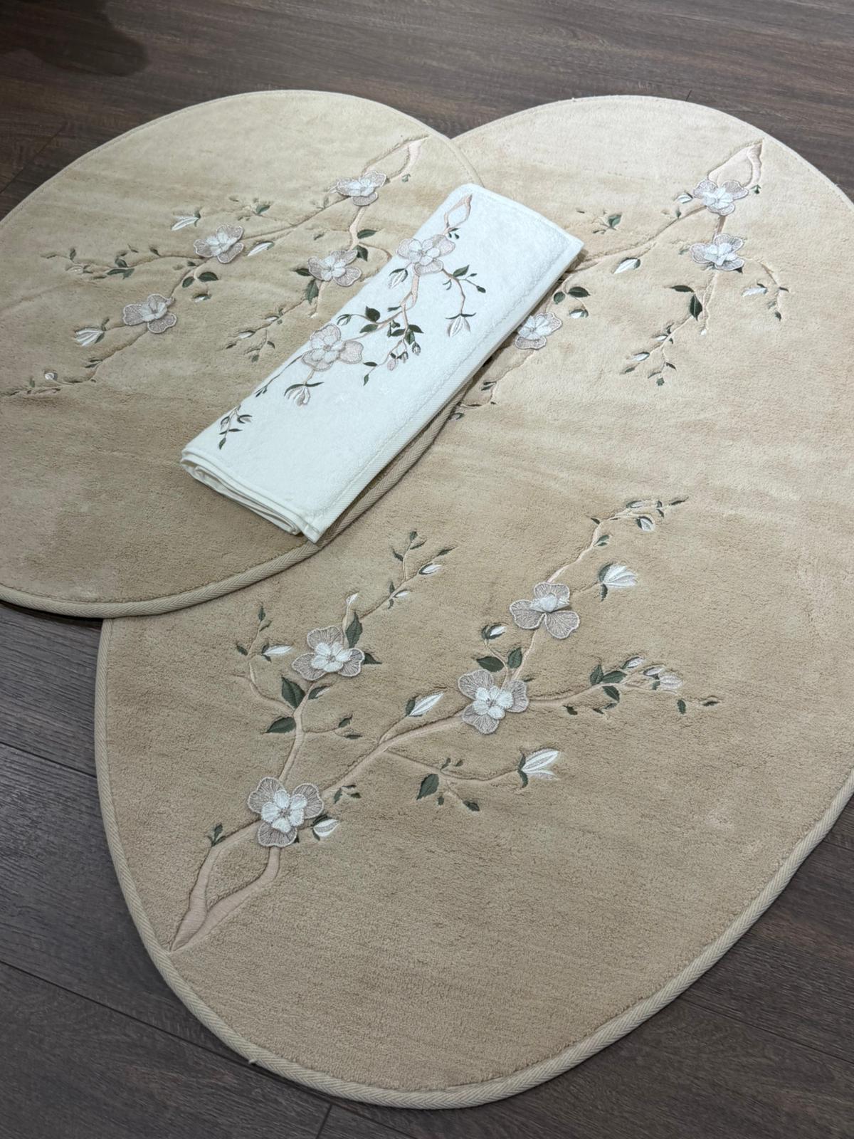 KAPİÇİNO BAHAR DALI MODEL PASPAS TAKIMI 70X120 CM