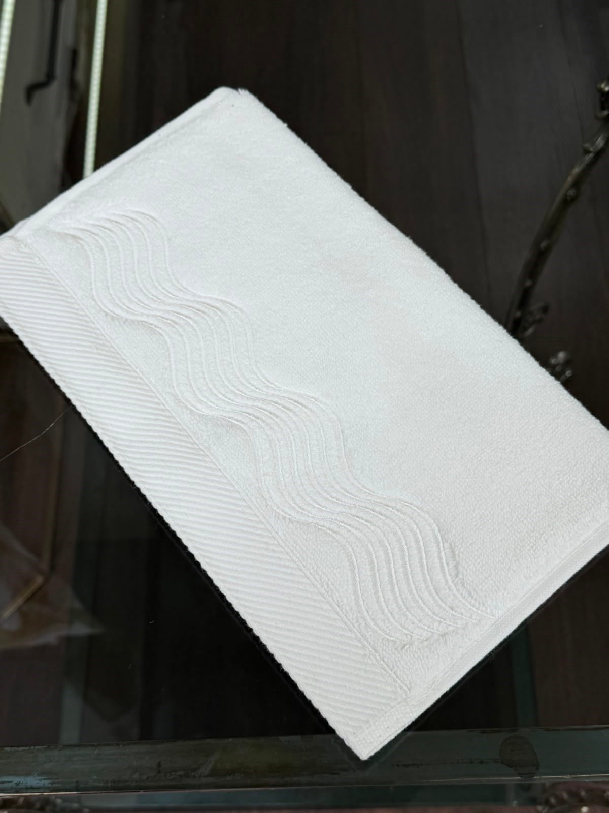 Krem Sörf Nakış 30x50 cm El Havlu