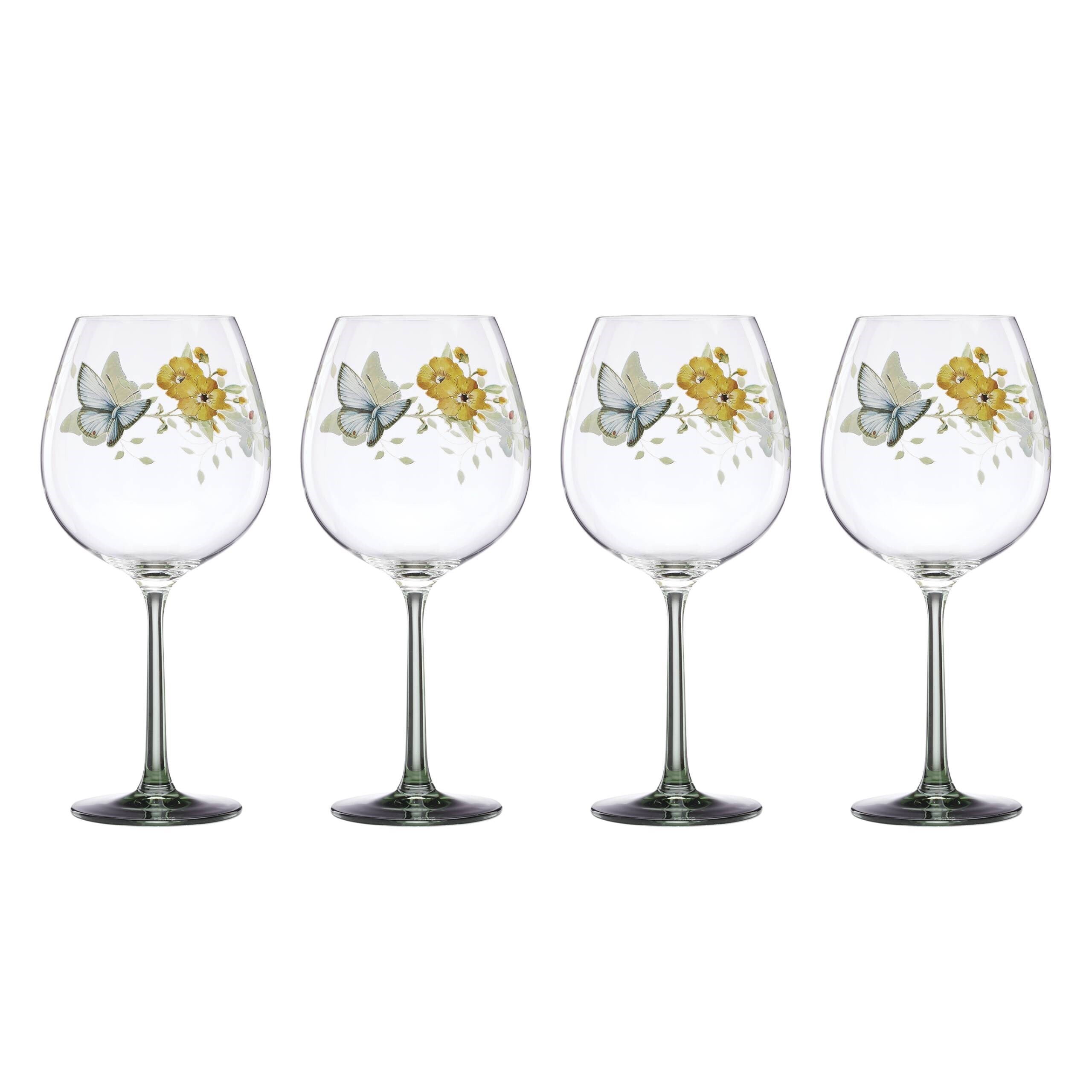 LENOX BUTTERFLY - KIRMIZI SARAP KADEHI, 4'LU SET, 24,1 CM, 0,77 L