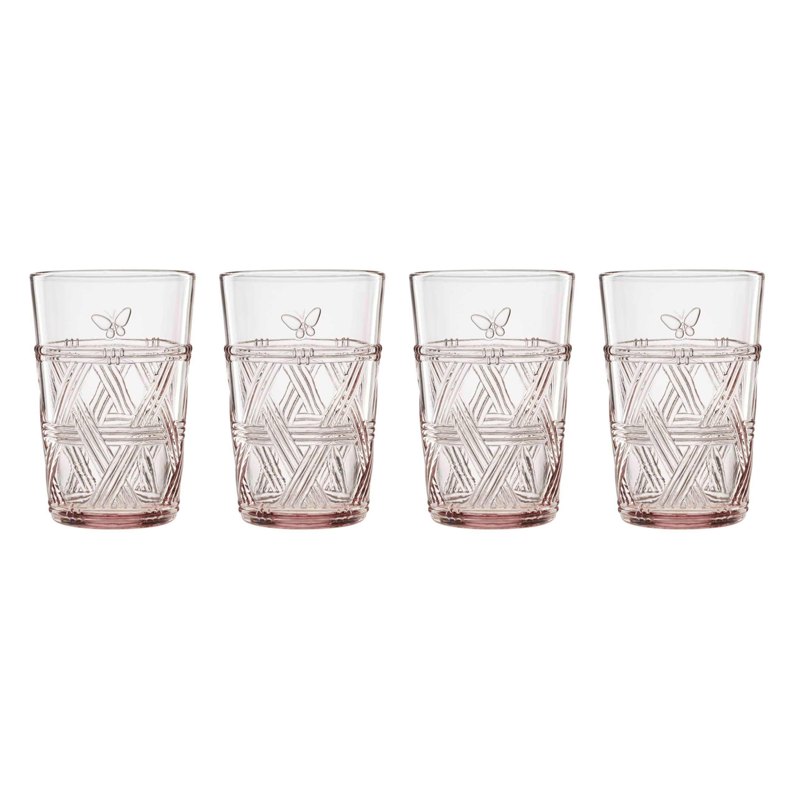 LENOX BUTTERFLY - SU/MESRUBAT BARDAGI, 4'LU SET, PEMBE, 12,7 CM, 0,36 L