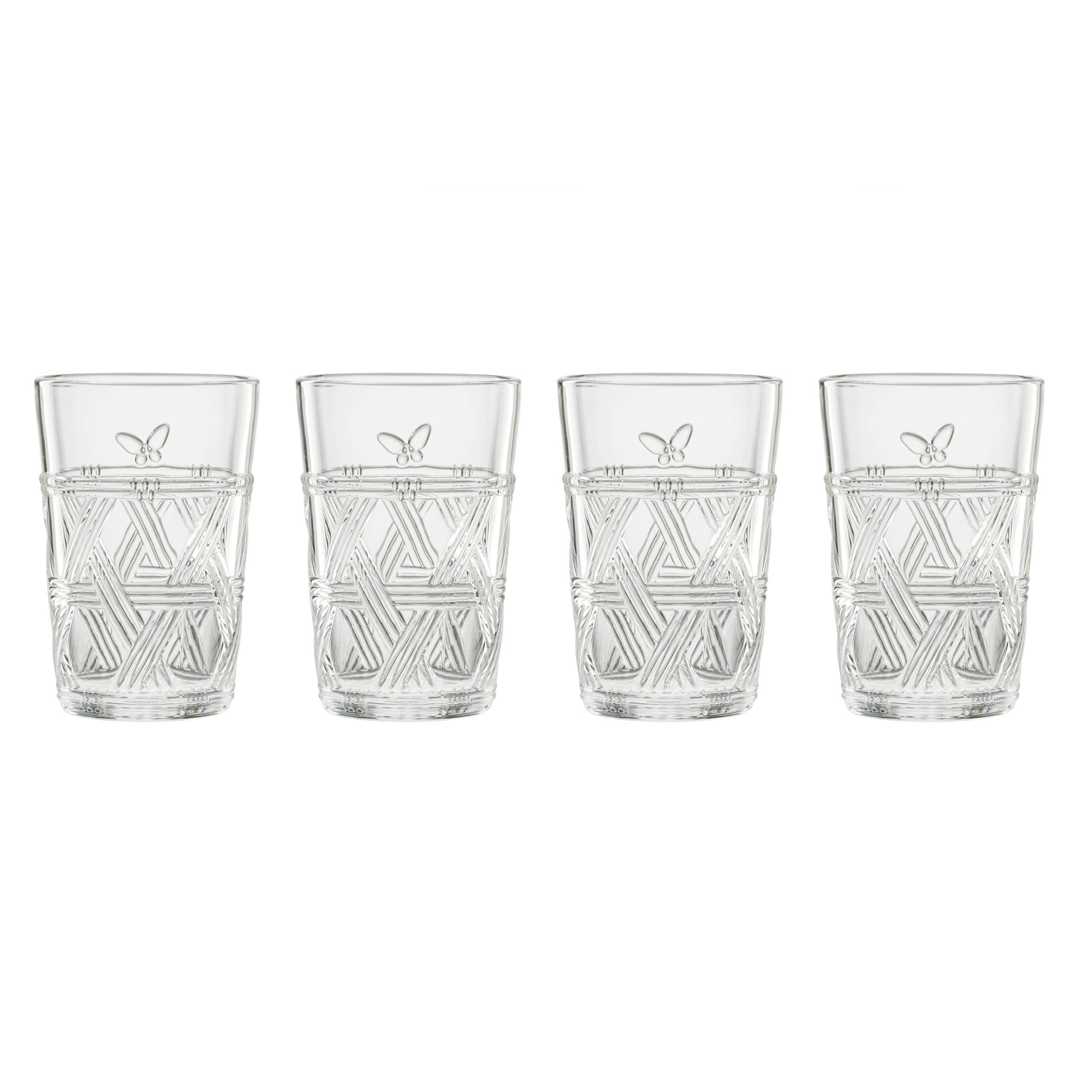 LENOX BUTTERFLY - SU/MESRUBAT BARDAGI, 4'LU SET, SEFFAF, 12,7 CM, 0,36 L