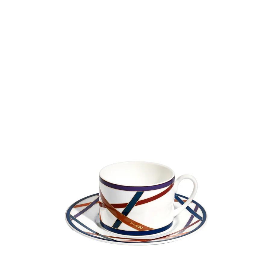 MISSONI NASTRI - 2 KISILIK KAHVE/CAY FINCAN VE TABAGI SETI, 0,22 L, 4 PARCA
