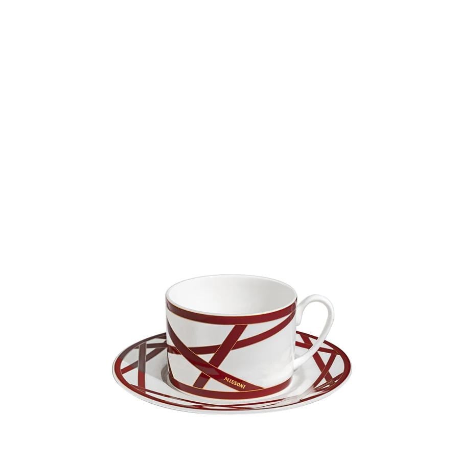 MISSONI NASTRI BORDO- 2 KISILIK , KAHVE/CAY FINCAN VE TABAGI SETI, 2 L, 4 PARCA