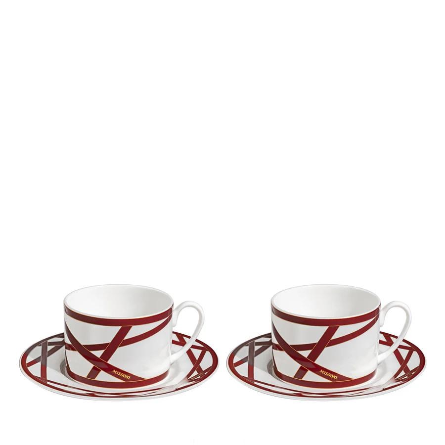 MISSONI NASTRI BORDO- 2 KISILIK , KAHVE/CAY FINCAN VE TABAGI SETI, 2 L, 4 PARCA