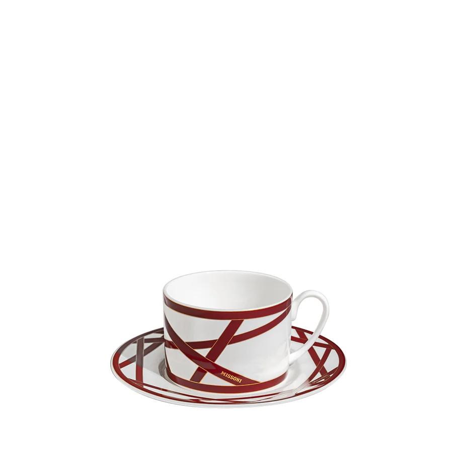 MISSONI NASTRI BORDO- 2 KISILIK , KAHVE/CAY FINCAN VE TABAGI SETI, 2 L, 4 PARCA