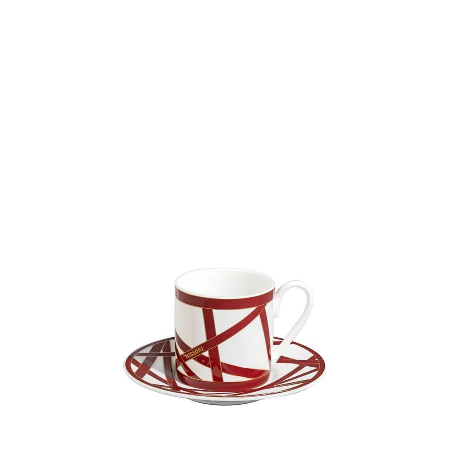 MISSONI NASTRI BORDO- 2 KISILIK , TURK KAHVESI FINCAN VE TABAGI SETI, 12 L, 4 PARCA