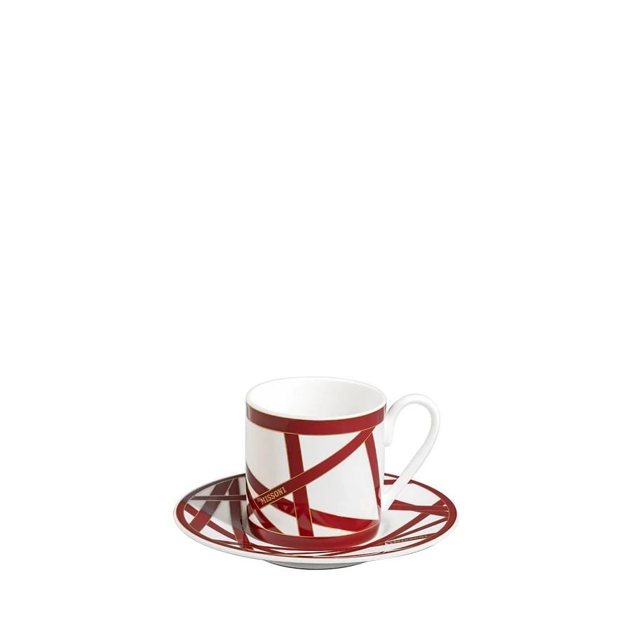 MISSONI NASTRI BORDO- 2 KISILIK , TURK KAHVESI FINCAN VE TABAGI SETI, 12 L, 4 PARCA