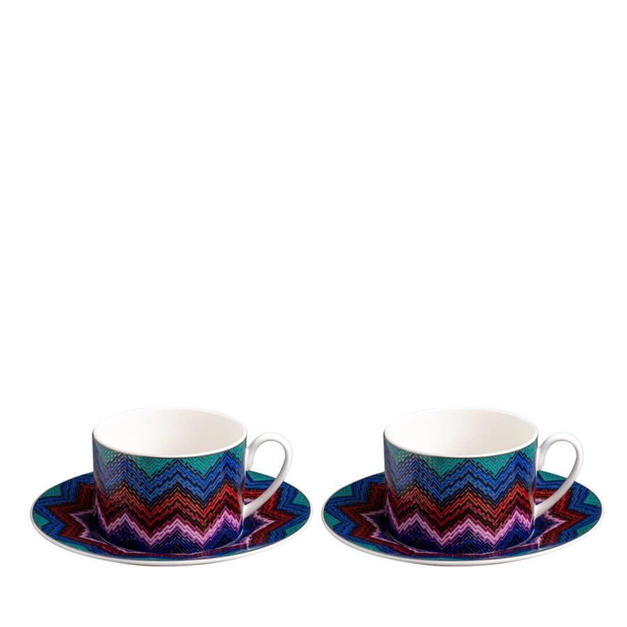 MISSONI STARLIGHT - 2 KISILIK KAHVE/CAY FINCAN VE TABAGI, 0,22 L, 4 PARCA