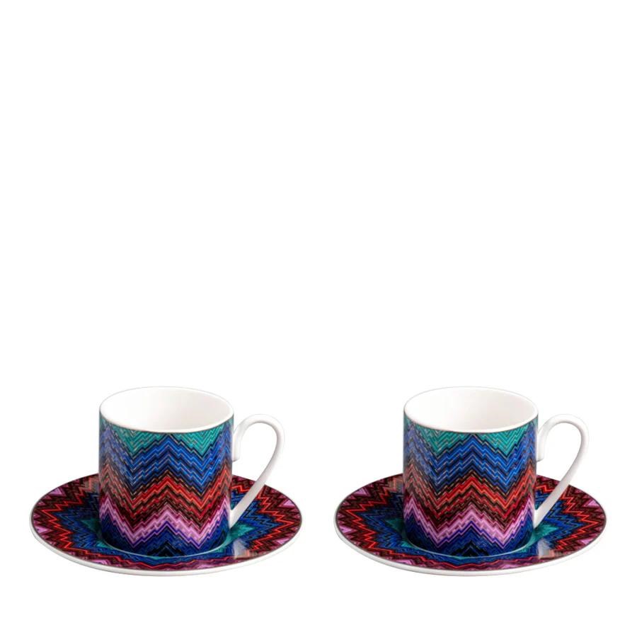 MISSONI STARLIGHT - 2 KISILIK TURK KAHVESİ FINCAN VE TABAGI, 0,12 L, 4 PARCA